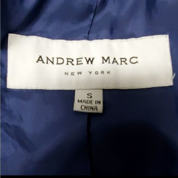 Andrew Marc Blue Leather Blazer Size Small - Picture 7 of 7